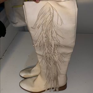 Super cute white knee length boots